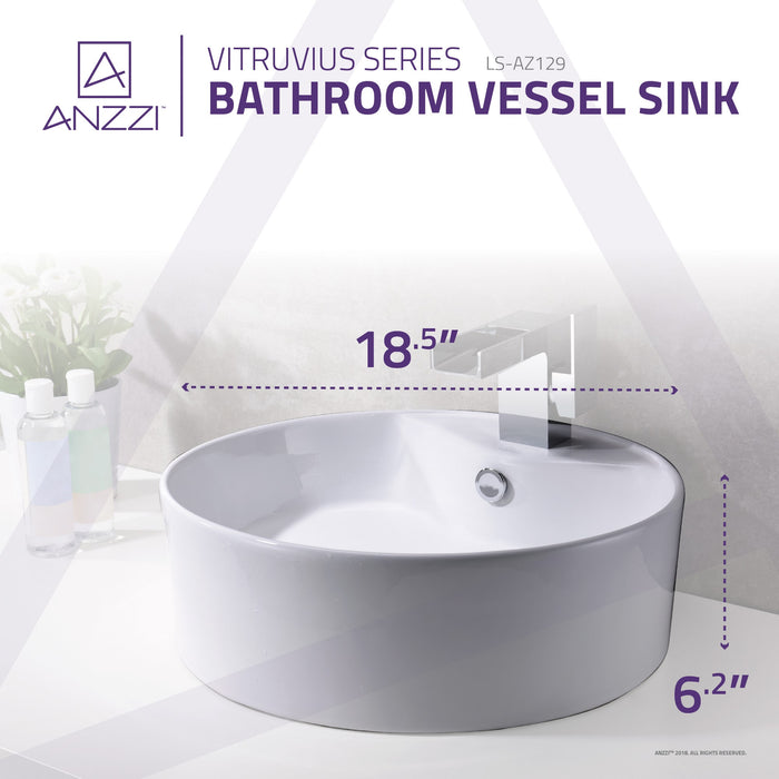 ANZZI LS-AZ129 Vitruvius Series Ceramic Vessel Sink in White