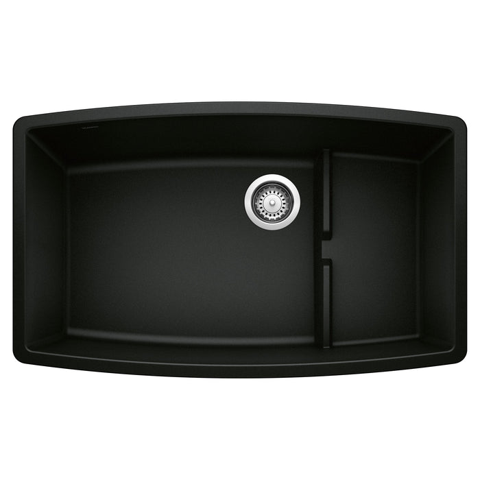 Blanco 442936 Performa Cascade SILGRANIT 32" Single Bowl Undermount Kitchen Sink with Colander - Coal Black