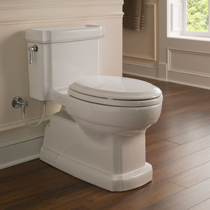 TOTO MS974224CEFG#11 Eco Guinevere Elongated 1.28 GPF Universal Height Skirted Toilet SoftClose Seat, Colonial White