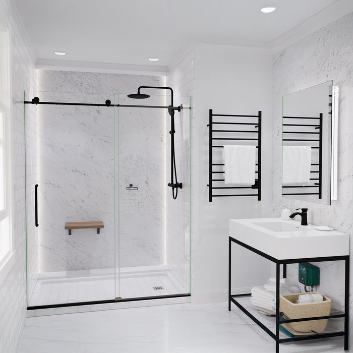 ANZZI SH-AZ101MB Heavy Rainfall Stainless Steel Shower Bar with Hand Sprayer in Matte Black