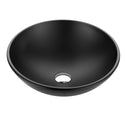 Amalfi Round Glass Vessel Bathroom Sink with Matte Black Finish