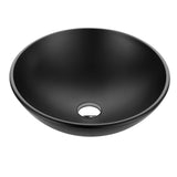 Amalfi Round Glass Vessel Bathroom Sink with Matte Black Finish