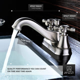 ANZZI L-AZ006BN Major Series 4" Centerset 2-Handle Mid-Arc Bathroom Faucet in Brushed Nickel