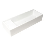 ALFI Brand AB39TR 39" White Above Mount Fireclay Bathroom Trough Sink