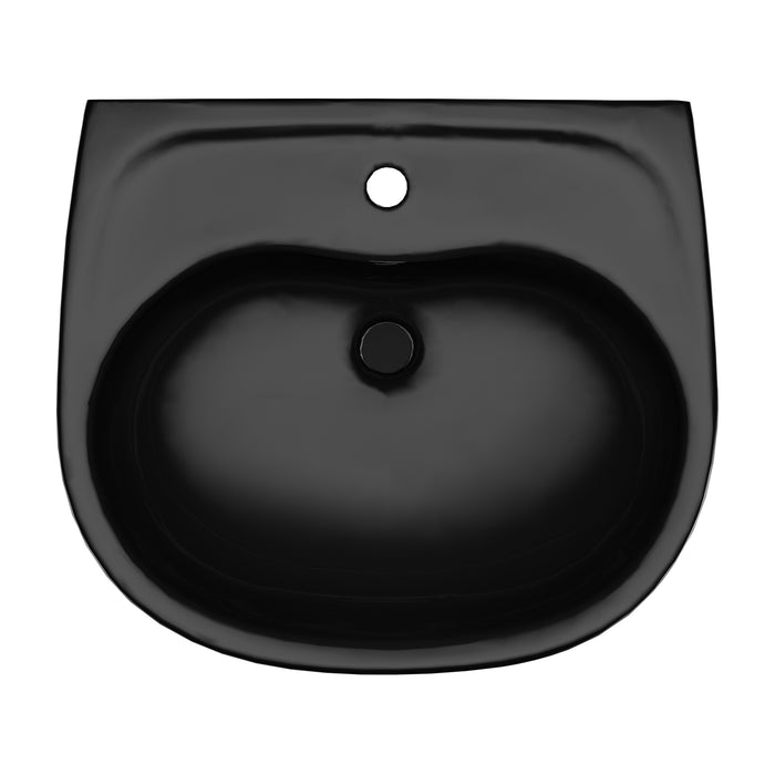 TOTO LHT241#51 Supreme Oval Wall-Mount Bathroom Sink and Shroud for Single Hole Faucets, Ebony