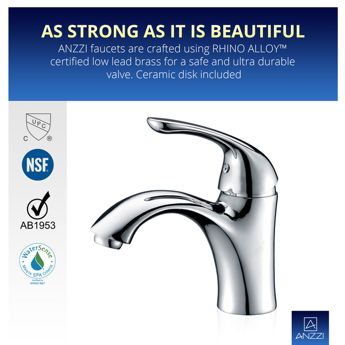 ANZZI L-AZ011 Clavier Series Single Hole Single-Handle Mid-Arc Bathroom Faucet in Polished Chrome