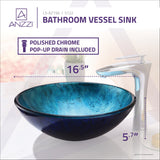 ANZZI LS-AZ196 Arc Series Vessel Sink in Frosted Blue