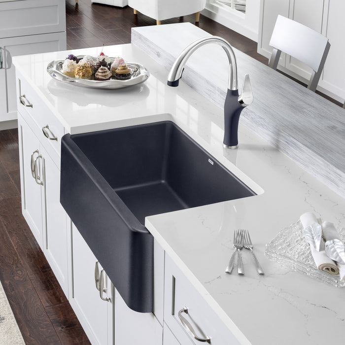 Blanco 401732 Ikon SILGRANIT 30" Single Bowl Apron-Front Farmhouse Sink - Anthracite