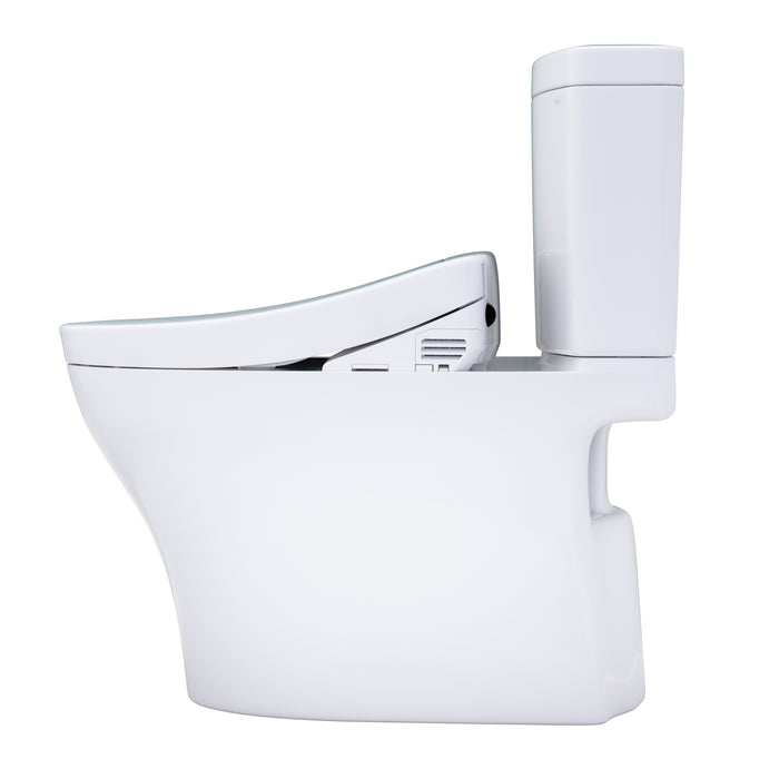 TOTO MW4463446CEMGN#01 Washlet+ Aquia IV Elongated Dual Flush Regular Height Toilet and Washlet S5 Bidet Seat