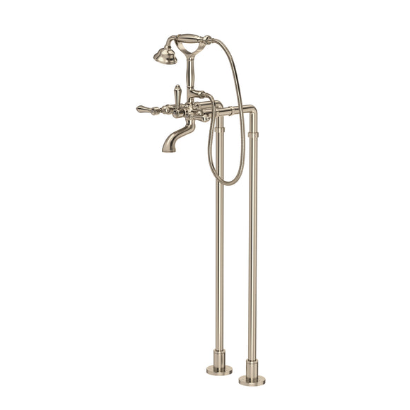 House of Rohl AKIT1401NLMSTN Exposed Floor Mount Tub Filler with Handshower