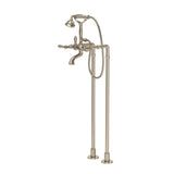 House of Rohl AKIT1401NLMSTN Exposed Floor Mount Tub Filler with Handshower