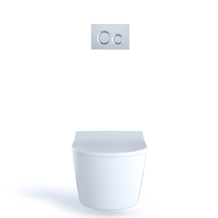 TOTO CWT447247CMFG#MS RP Wall-Hung D-Shape Toilet and DuoFit In-Wall Dual-Flush Tank System, Matte Silver