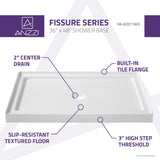 ANZZI SB-AZ011WO Fissure Series 36" x 48" Single Threshold Shower Base in White