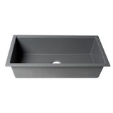 ALFI Brand AB3418SBUM-T Titanium 33" Granite Composite Workstation Single Bowl Undermount Sink