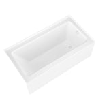 ANZZI SD05401BN-3260R 5 ft. Bathtub in White with 48" x 58" Frameless Tub Door in Brushed Nickel