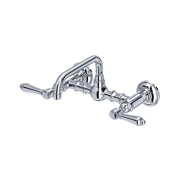 House of Rohl A1423LMAPC-2 Acqui Wall Mount Bridge Bathroom Faucet