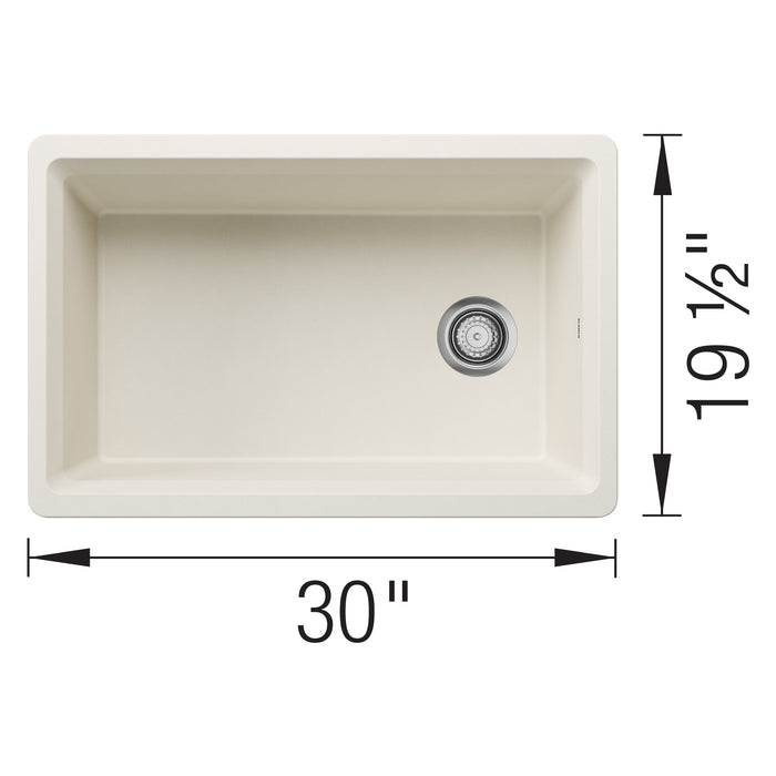 Blanco 443310 Inteos SILGRANIT 30" Single Bowl Undermount Workstation Kitchen Sink - Soft White