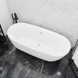 ANZZI FT-AZ401-59 Ami 59" Acrylic Flatbottom Freestanding Bathtub in White