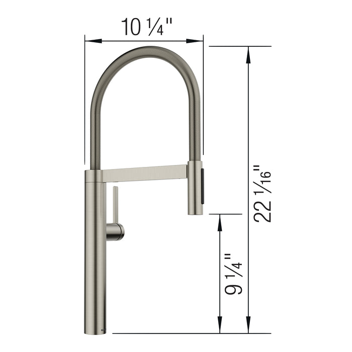 Blanco 443252 Culina II Semi-Pro Pull-Down Dual-Spray Kitchen Faucet - Satin Platinum