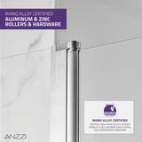 ANZZI SD05401BN-3260L 5 ft. Bathtub in White with 48" x 58" Frameless Tub Door in Brushed Nickel