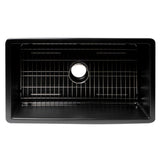 ALFI Brand ABF3219SUD-BM Black Matte 32" x 19" Fireclay Single Bowl Kitchen Sink with Grid