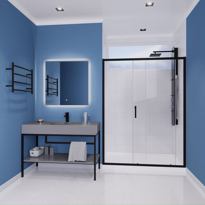 ANZZI SD-AZ052-02MB Halberd 60" x 72" Framed Shower Door in Matte Black