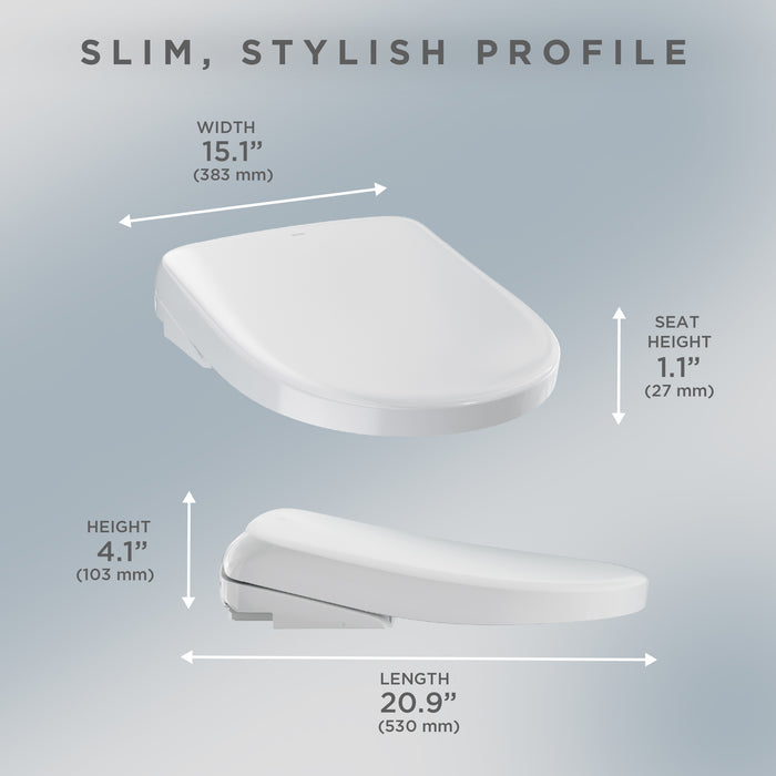 TOTO SW4735#01 Washlet S7A Electronic Bidet Toilet Seat, Contemporary Lid, Round, Cotton White