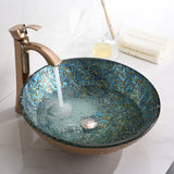 ANZZI LS-AZ8211 Makata Series Vessel Sink in Gold/Cyan Mix