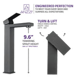 ANZZI L-AZ096GM Enti Series Single Hole Single-Handle Vessel Bathroom Faucet in Gun Metal