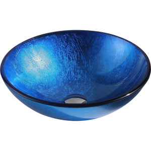 Crow Series Vessel Sink in Lustrous Blue