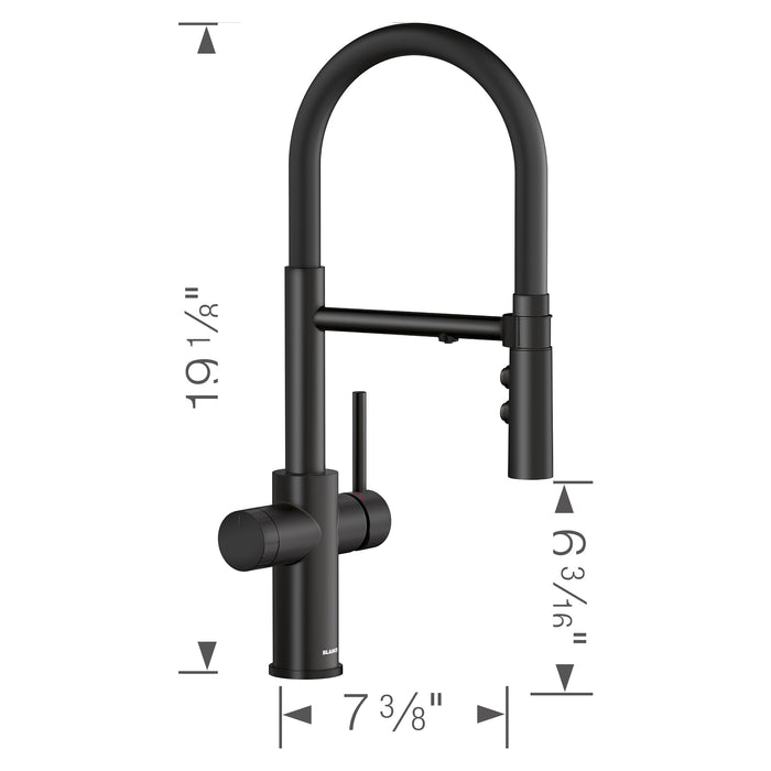 Blanco 442992 Catris Flexo Filter-Ready Semi-Pro Pull-Down Dual-Spray Kitchen Faucet - Matte Black