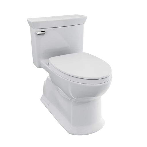 TOTO Soiree One Piece Elongated 1.28 GPF Universal Height Skirted Toilet with CeFiONtect, Cotton White - MS964124CEFG#01