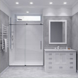 ANZZI SD-AZ8077-02GB Leon Series 60" by 76" Frameless Sliding Shower Door in Gunmetal with Handle