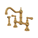 Rohl U.4756L-EG-2 Perrin and Rowe Edwardian Bridge Kitchen Faucet with Sidespray