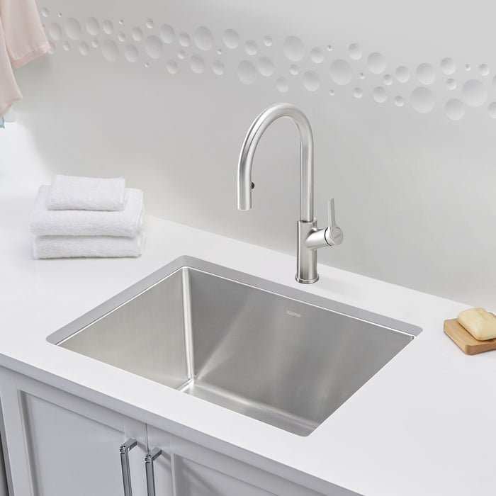 Blanco 443151 Quatrus R15 25" Single Bowl Dual Mount Stainless Steel Laundry Sink