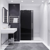 ANZZI SD-AZ8077-02BNT Leon Series 60" by 76" Frameless Sliding Shower Door in Brushed Nickel with Tinted Glass