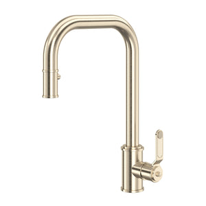 Rohl U.4546HT-STN-2 Perrin and Rowe Armstrong Pull-Down Kitchen Faucet with U-Spout