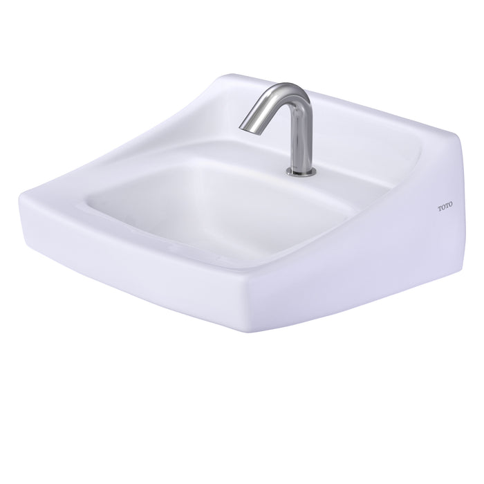 TOTO LT307#01 Commercial Wall-Mount Bathroom Sink for Single Hole Faucets, Cotton White