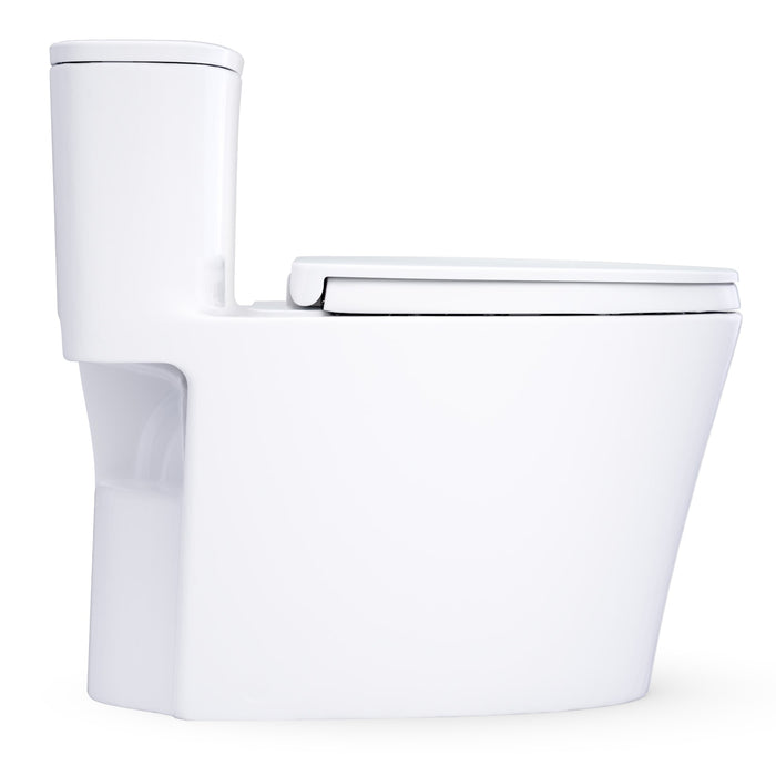 TOTO MS686124CEFRG#01 Aurora Elongated 1.28 GPF Universal Height Toilet with Right-Hand Trip Lever and Seat