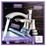 ANZZI L-AZ014BN Vista Series 4" Centerset 2-Handle Mid-Arc Bathroom Faucet in Brushed Nickel