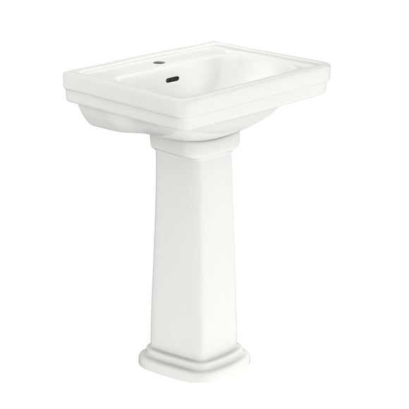TOTO Promenade 24" x 19-1/4" Rectangular Pedestal Bathroom Sink for Single Hole Faucets, Colonial White - LPT532N#11