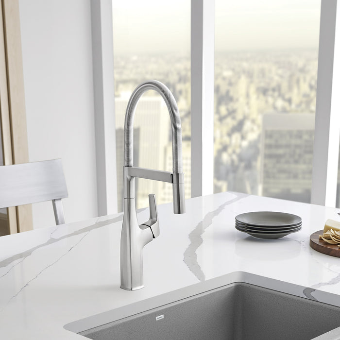Blanco 442676 Rivana Semi-Pro Pull-Down Dual-Spray Kitchen Faucet - PVD Steel