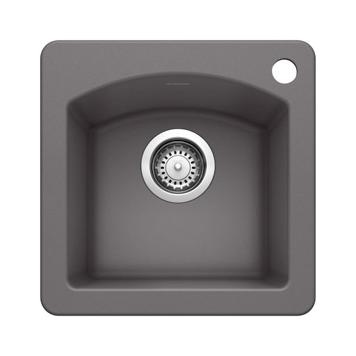 Blanco 441477 Diamond SILGRANIT 15" Dual Mount Bar Sink - Cinder