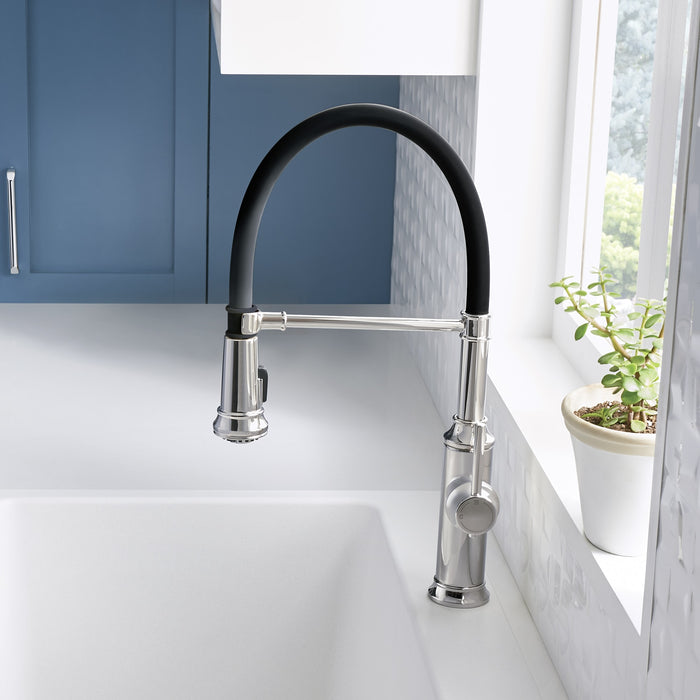 Blanco 442509 Empressa Semi-Pro Pull-Down Dual-Spray Kitchen Faucet - PVD Steel