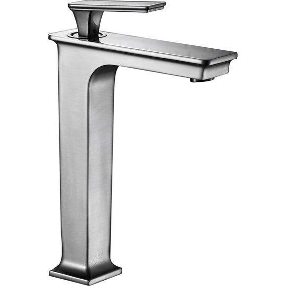 Saunter Single Hole Single-Handle Vessel Bathroom Faucet in Brushed Nickel