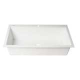 ALFI Brand AB3418SBDI-W White 33" Granite Composite Workstation Step Rim Single Bowl Drop-in Sink