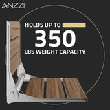 ANZZI AC-AZ203 Saxon 17" Teak Wall Mounted Folding Shower Seat