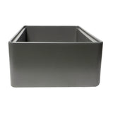 ALFI Brand ABFS3320S-GM Grey Matte Workstation 33" x 20" Single Bowl Step Rim Fireclay Farm Sink