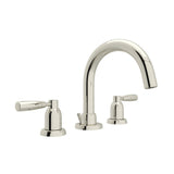 Rohl U.3955LS-PN-2 Perrin and Rowe Holborn 3-Hole Tubular C-Spout Widespread Bathroom Faucet