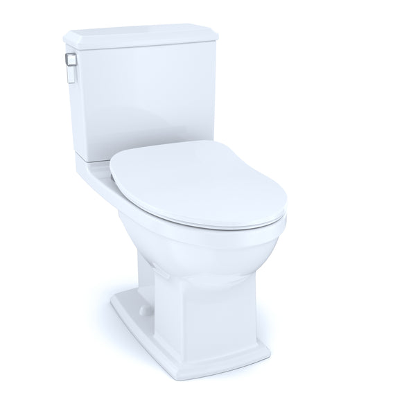 TOTO Connelly Two-Piece Elongated Dual Flush 1.28 and 0.9 GPF Toilet with CEFIONTECT, WASHLET+ Ready, Cotton White - MS494234CEMFG#01